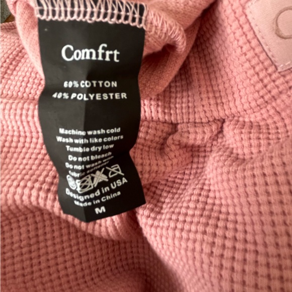 Comfort Waffle Knit Lounge Pants | Baby Pink | 30” Inseam Sz M EUC - Picture 7 of 7